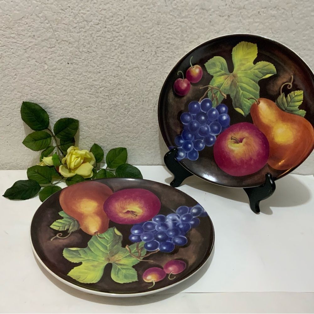 Furio Home EDEN Dinner Plate Oval 11 1/2" Large Fruit set 2 G1